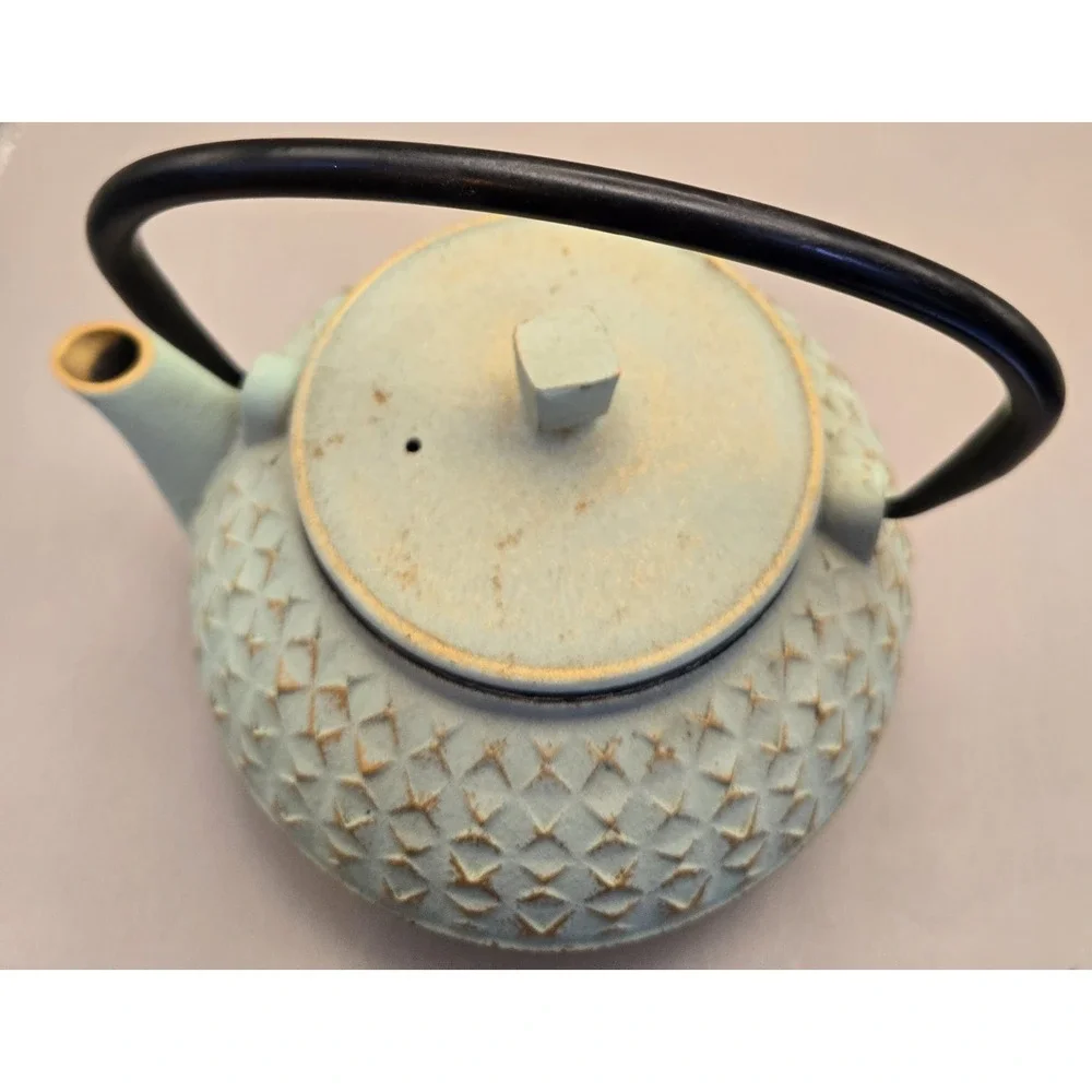 Cast Iron Tea BrewingPot Mint Green‎ & Gold. Avante Express